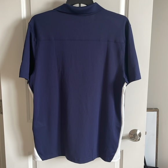 Under Armour Heat Gear mens loose fit navy and white s/s polo shirt NWT - Picture 10 of 14